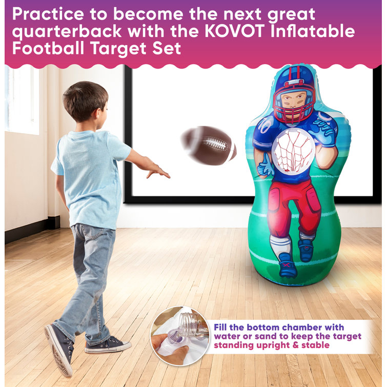 KOVOT Inflatable Football Target Set - Inflates to 5 Feet Tall